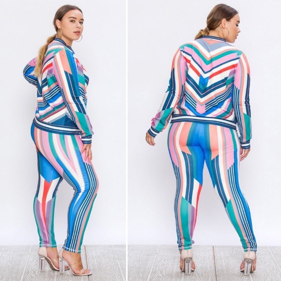 Rays Colorful 3X Track Suit Jacket & Leggings Set - Picture 8 of 8